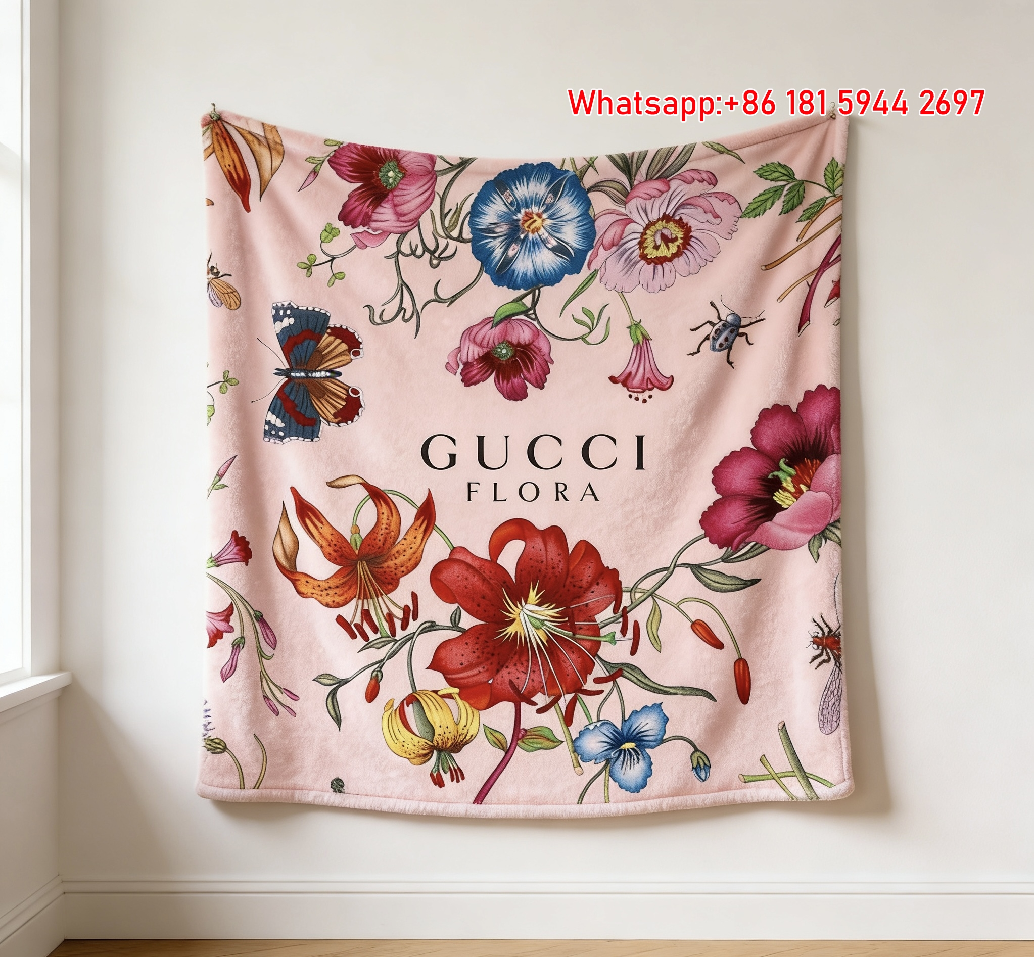 Gucci Floral Paradise Throw Blankets IMG_2938